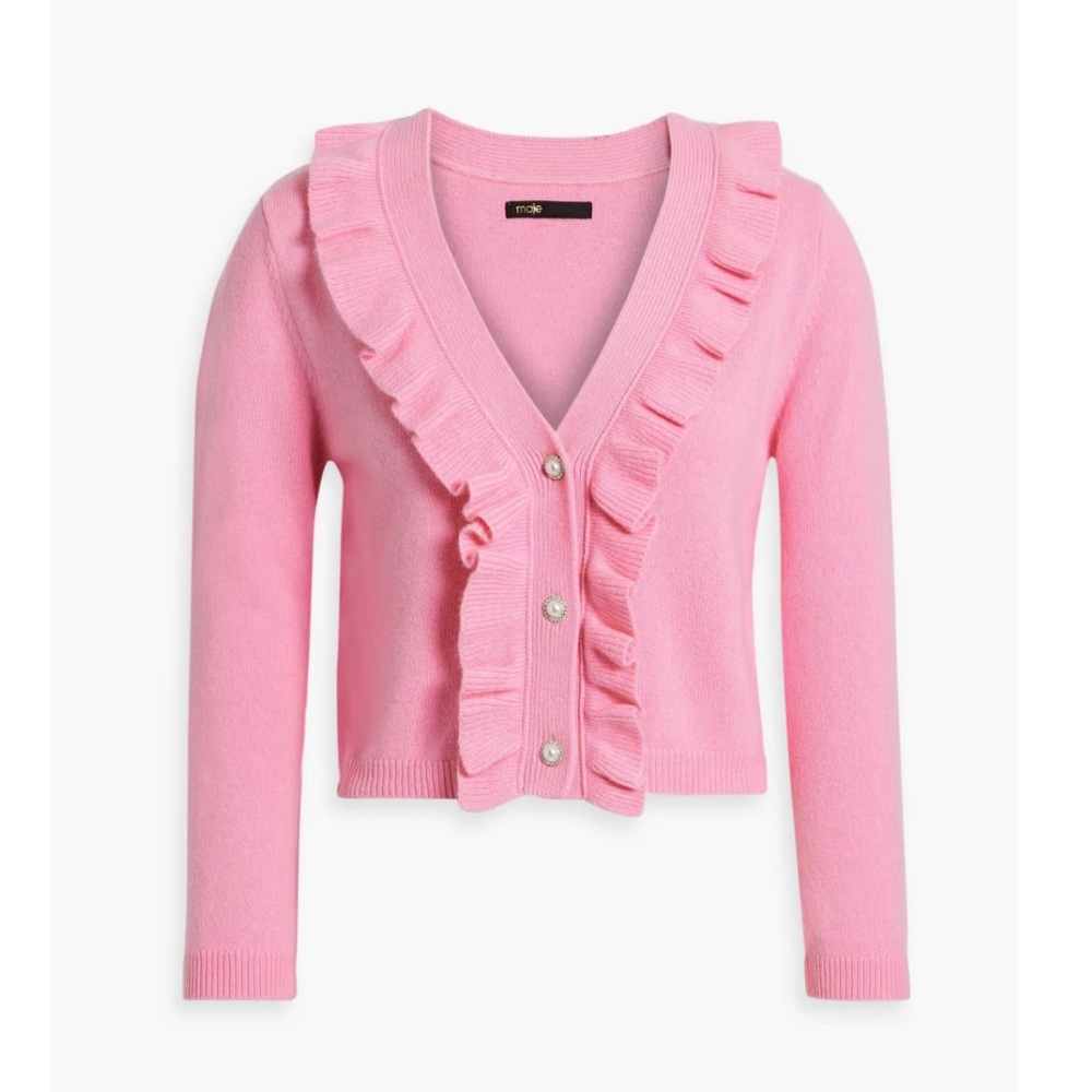 Maje cropped wool blend cardigan